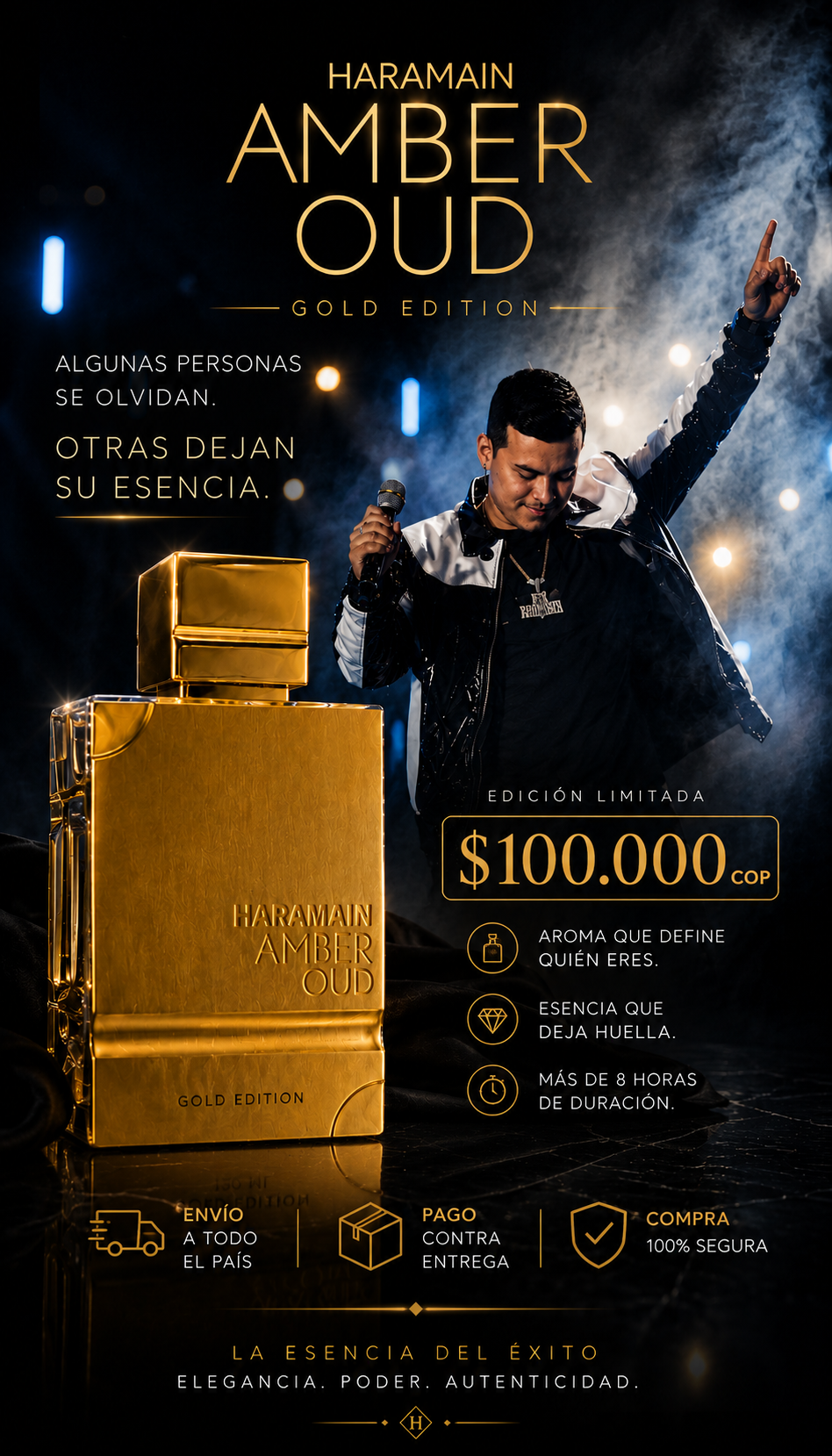 Haramain Amber Oud Gold Edition 120 ml — edición limitada $100.000